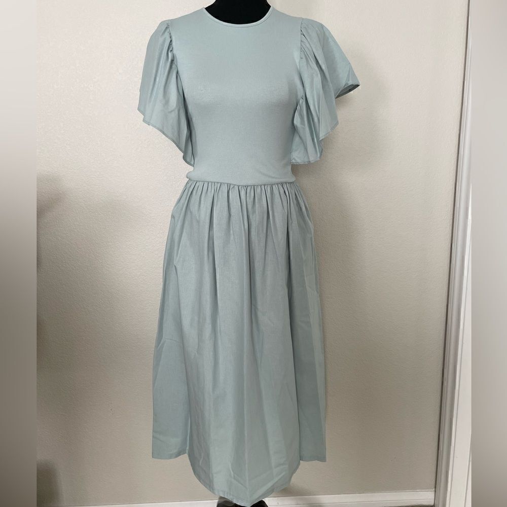 NWT Zara Ruffled Sleeve Dress
